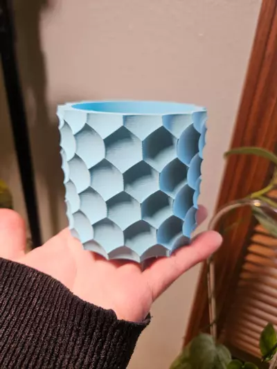 plant/3" 3D honeycomb pot in baby blue-0-thumbnail