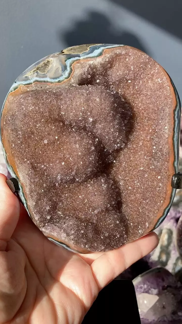 plant/Purpleish brown amethyst with baby blue banding-1