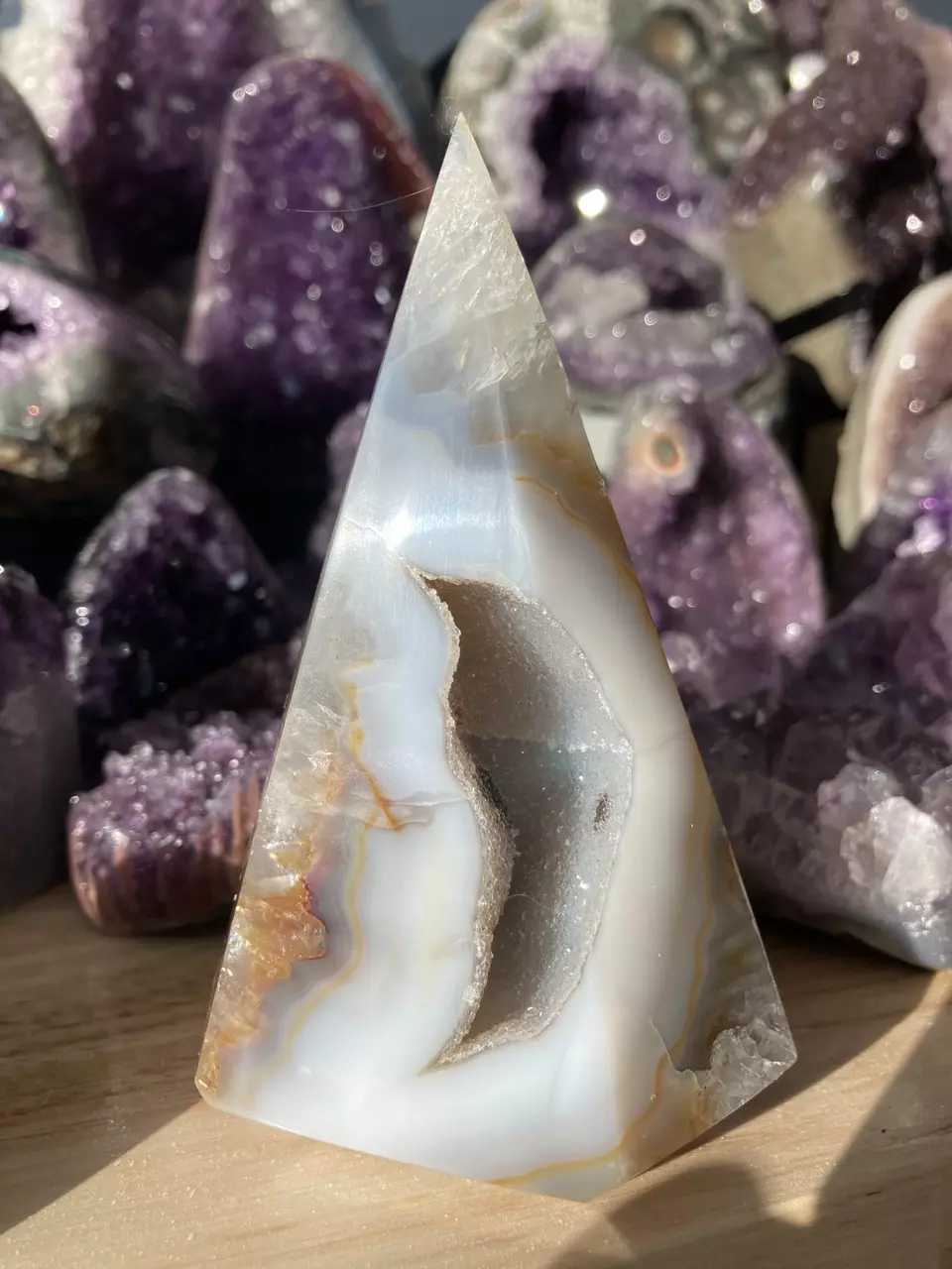 plant/Agate druzy pyramid-0