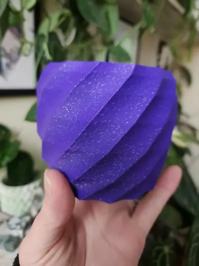 plant/Wave 3" cover pot purple sparkle 3D print-0-thumbnail