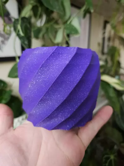 plant/Wave 3" cover pot purple sparkle 3D print-2-thumbnail