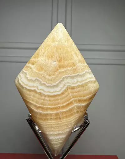 plant/Yellow Calcite Diamond with Display Stand-2-thumbnail