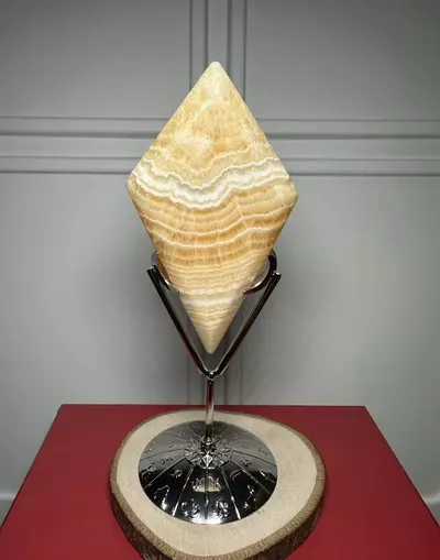 plant/Yellow Calcite Diamond with Display Stand-0-thumbnail