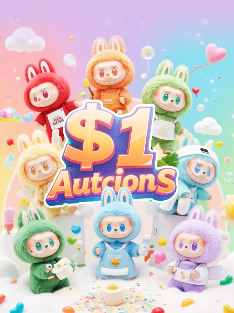 Labubu frenzy, auctions from 1 USD