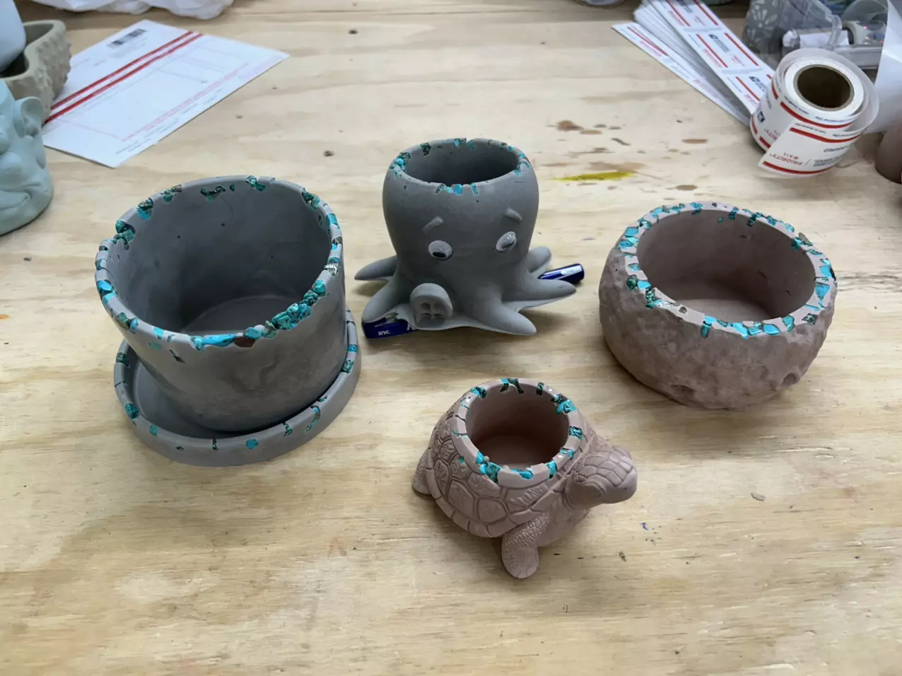 Friday morning southwestern line turquoise infused pots