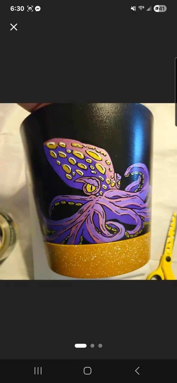 Custom painted plant pots!! Roar!