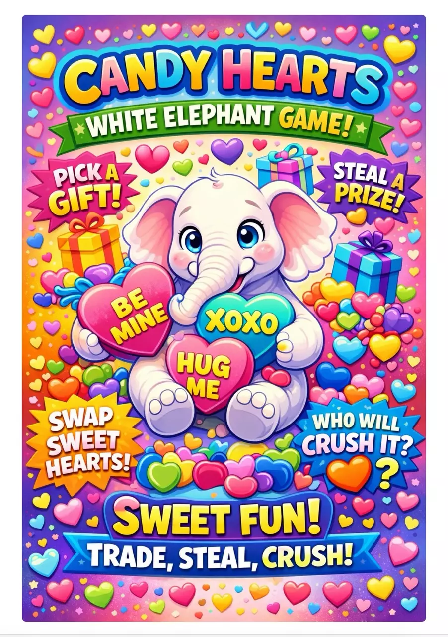 Candy Hearts White Elephany After Party Train