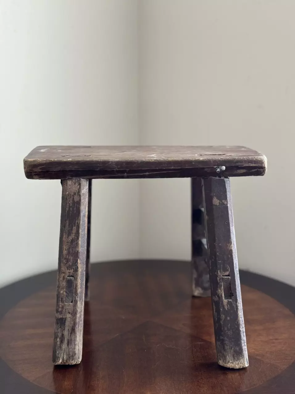 plant/Antique handmade wooden footstool-0