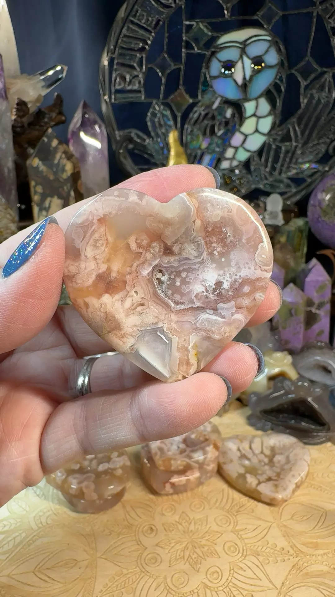 plant/Flower Agate Heart Bowl 10F-0
