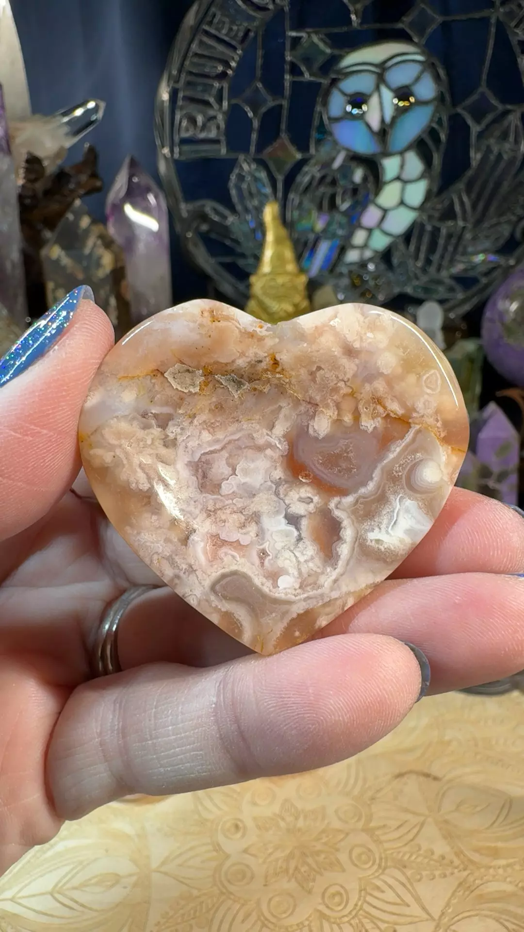 plant/Flower Agate Heart Bowl 10C-0