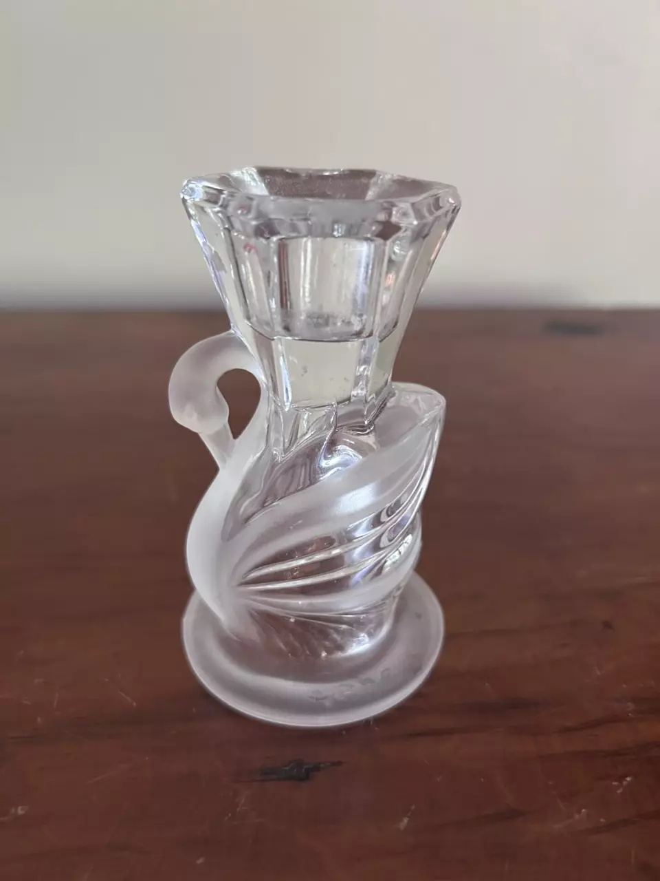 plant/Glass Swan Candle Holder-3