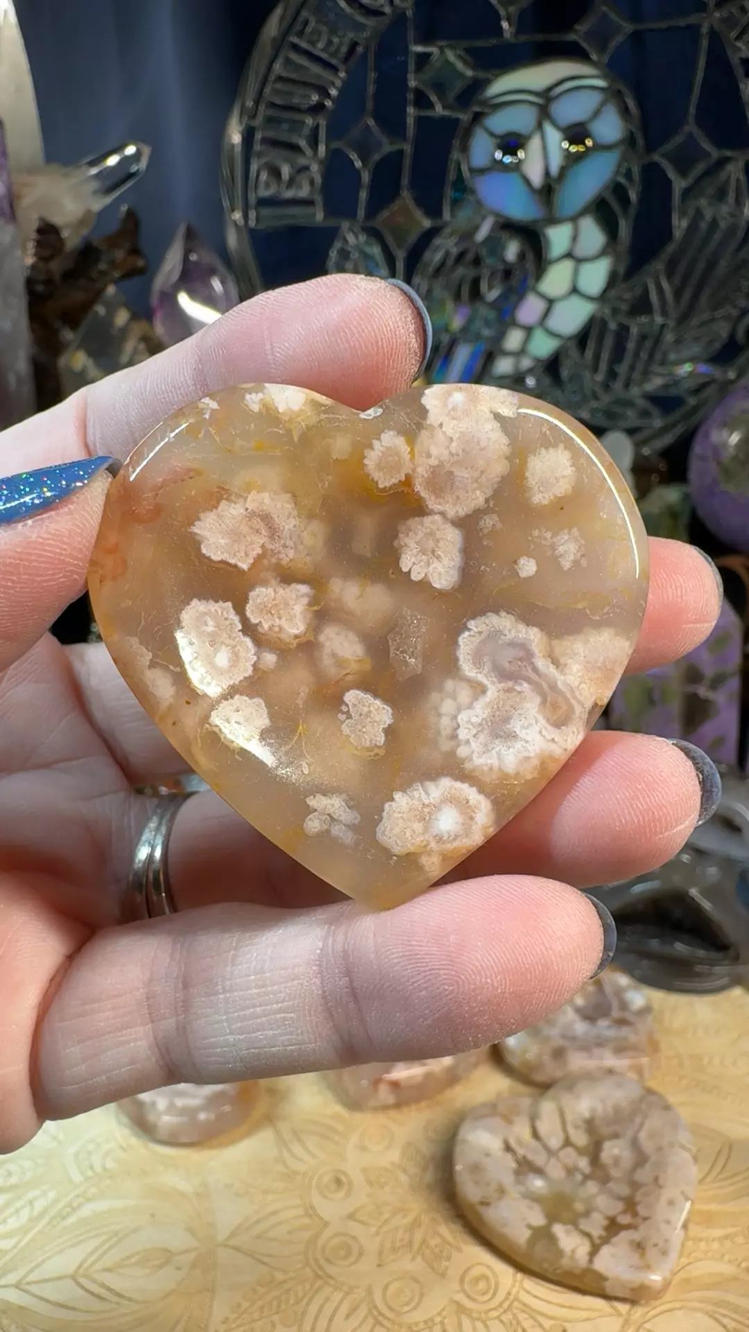 plant/Flower Agate Heart Bowl 10E-0