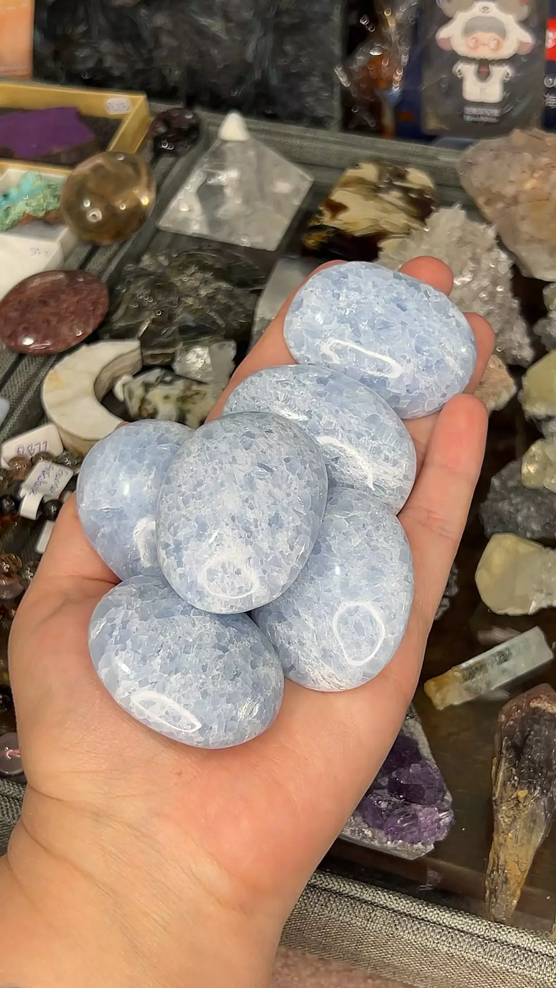 plant/Blue Calcite Palmstones (Intuitive pick of ONE)-0