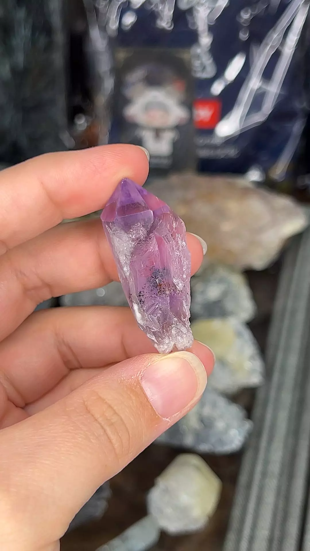 plant/Hollandite and Hematite included Amethyst-0
