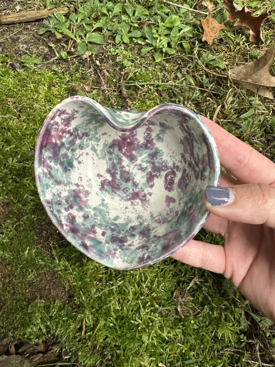 plant/Small Pottery Heart Bowl-1