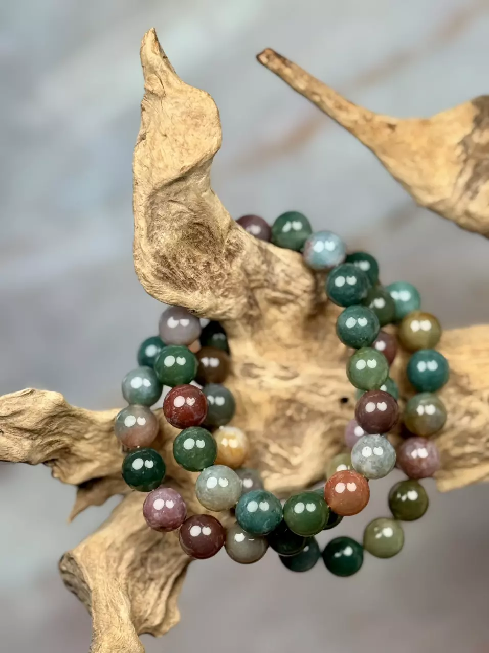 plant/“rainbow moss” aka indian agate 10mm AAA (handmade)-0