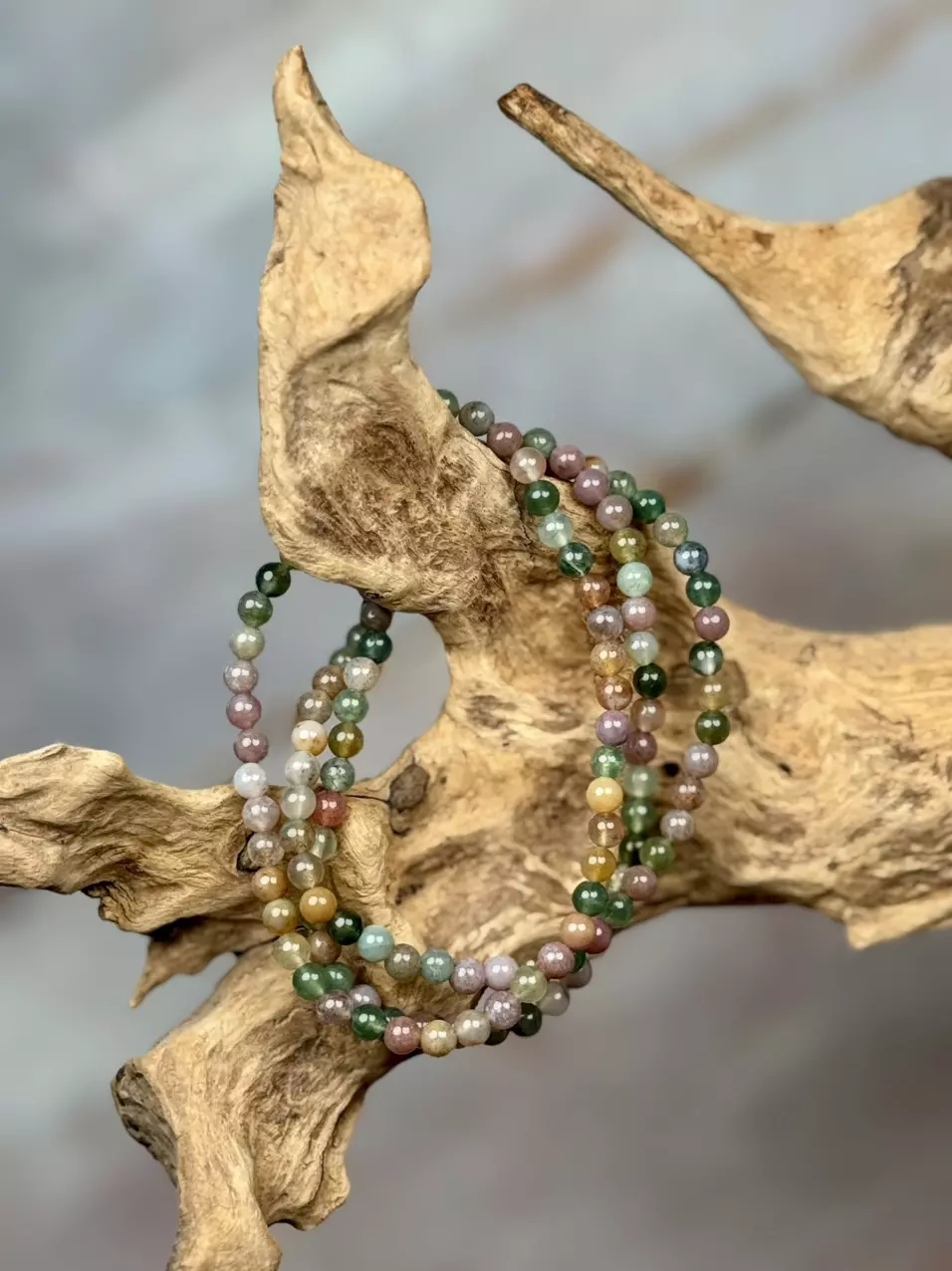 plant/“rainbow moss” aka indian agate 4mm AAA (handmade)-0