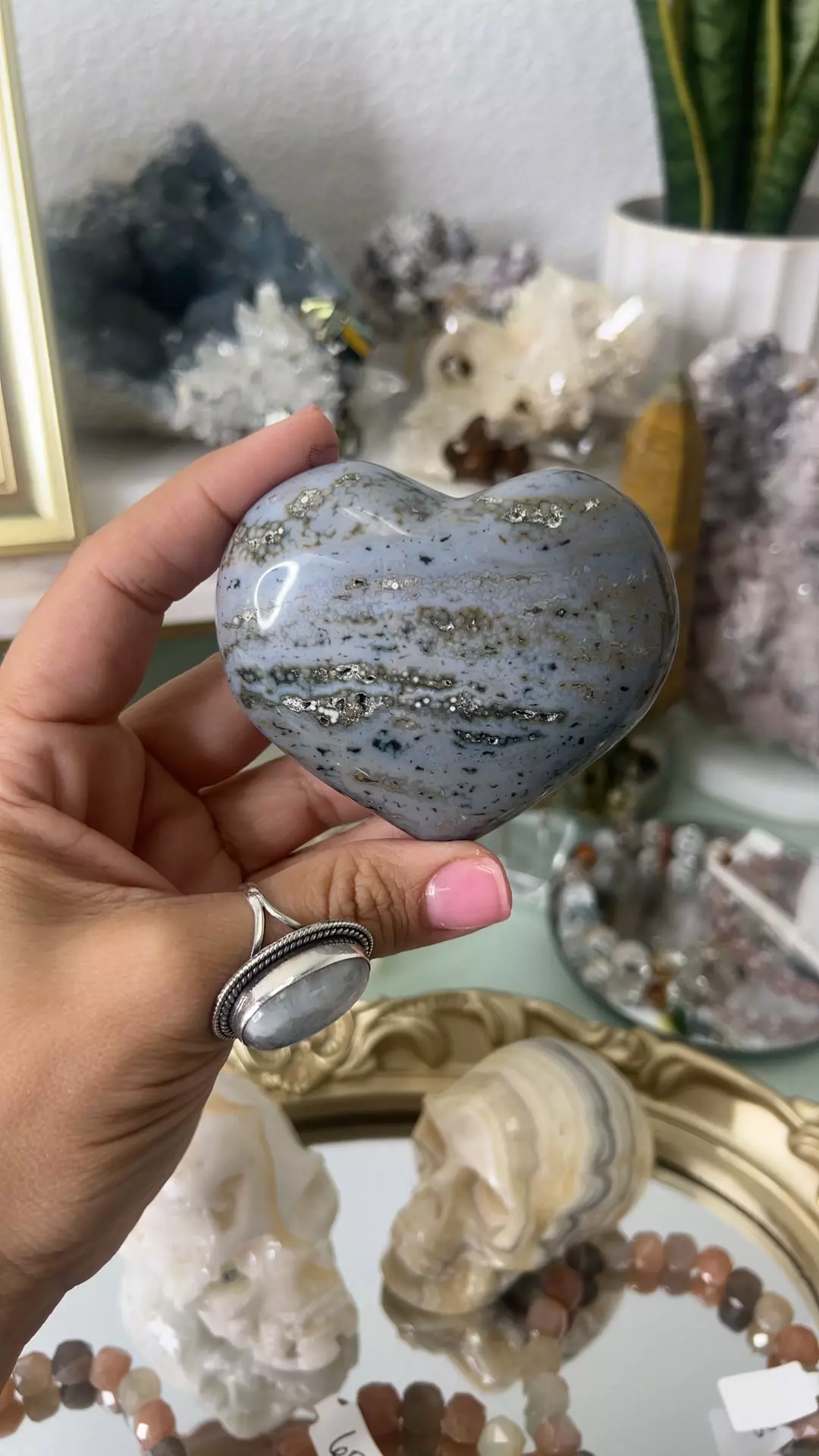 plant/Ocean Jasper heart $48-0