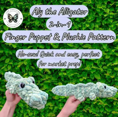 plant/PDF Pattern Aly the Alligator Finger Puppet!-0-thumbnail