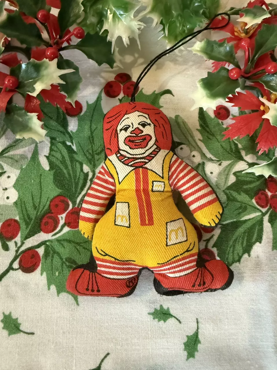 plant/Vtg Stuffed Ronald McDonald Ornament-0
