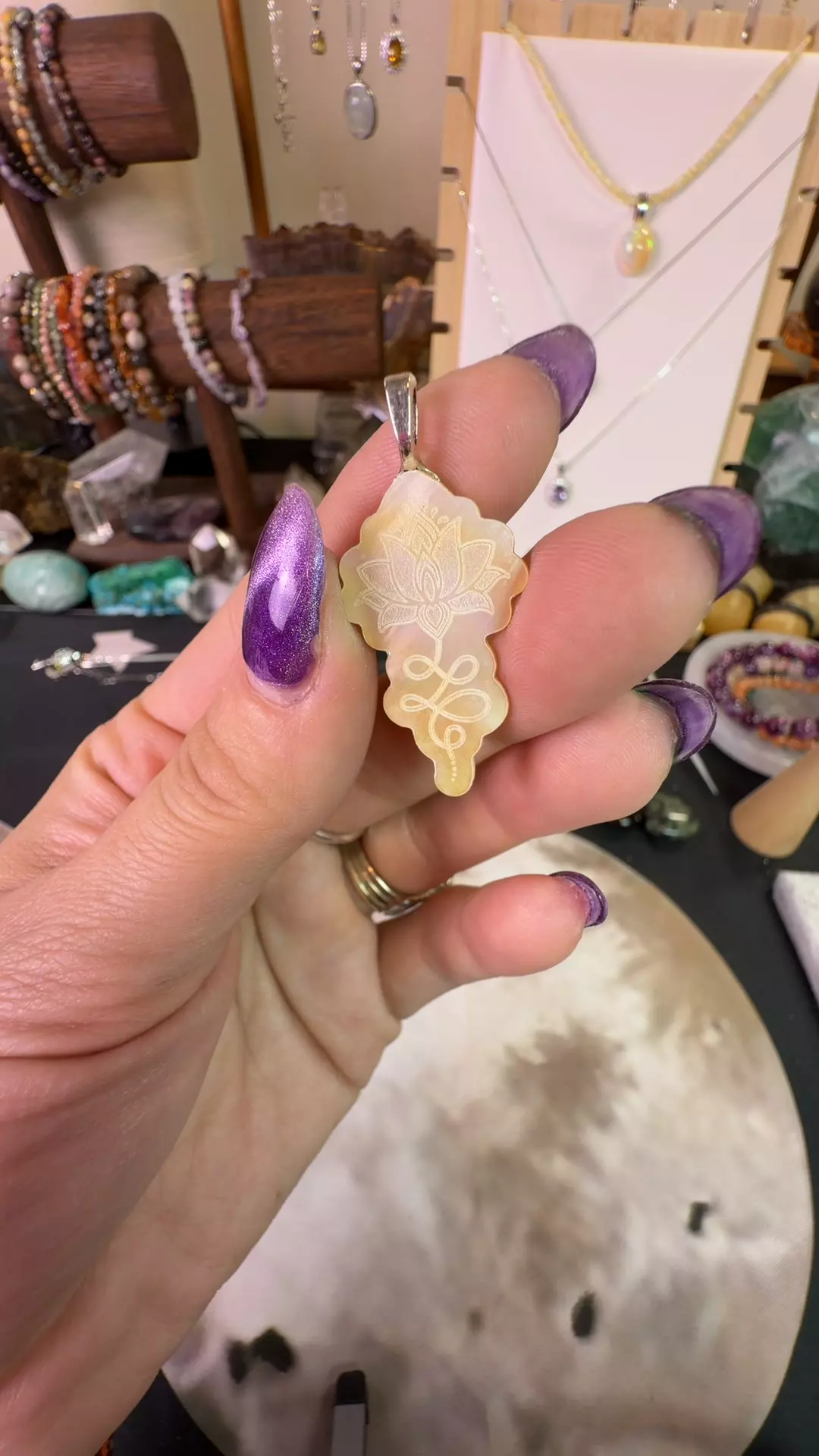 plant/mother of pearl lotus and unalome-0