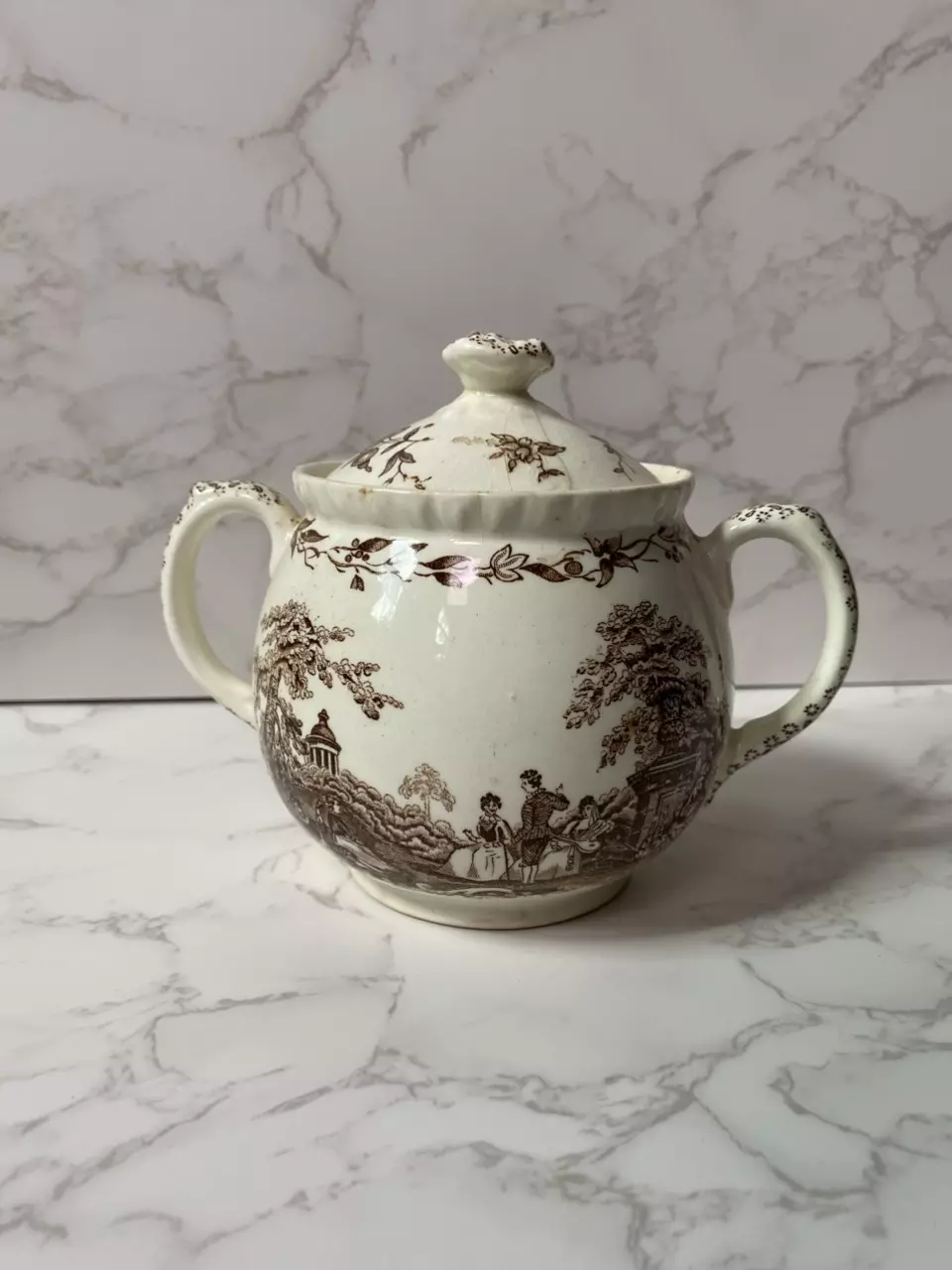 plant/Mason’s brown transferware sugar pot-0