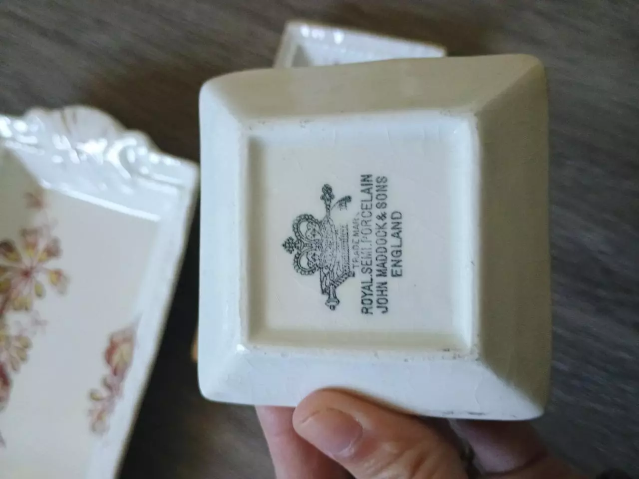 plant/Antique Ironstone Butter Dish and Pats-1