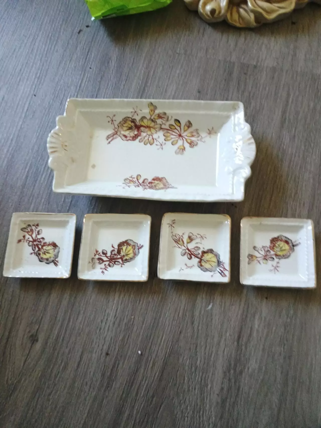 plant/Antique Ironstone Butter Dish and Pats-2