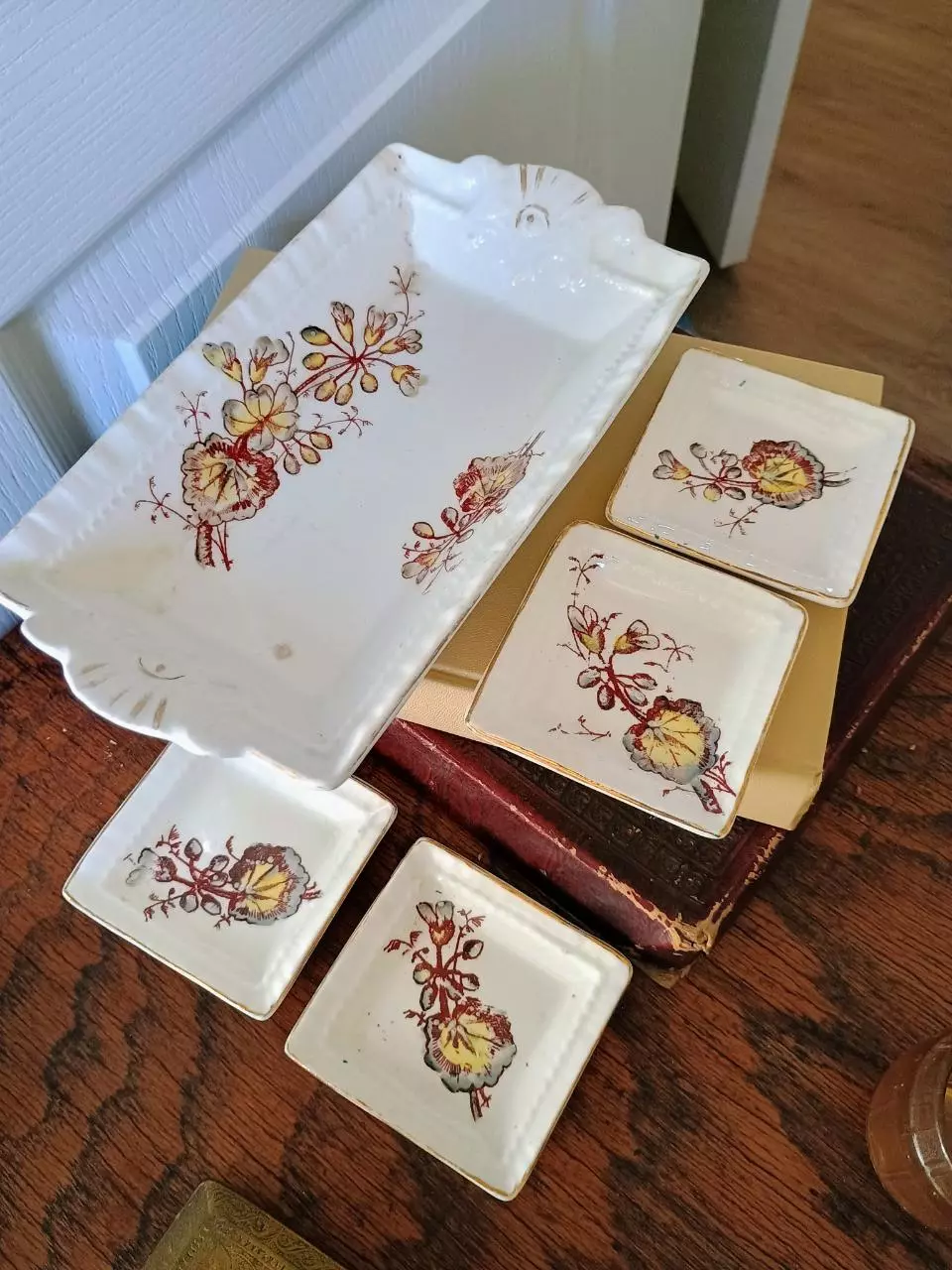 plant/Antique Ironstone Butter Dish and Pats-0