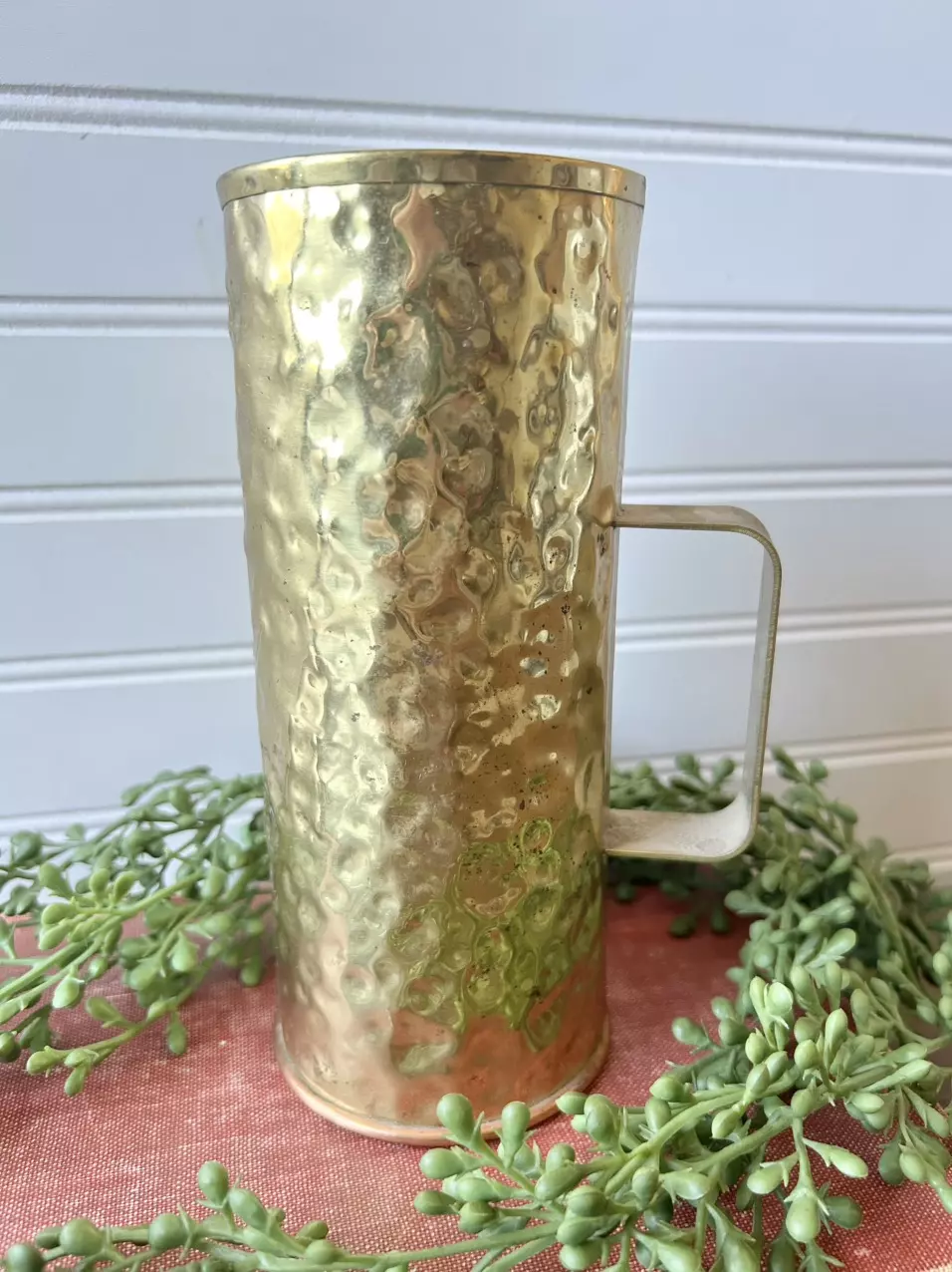 plant/Hammered brass vase/vessel-0