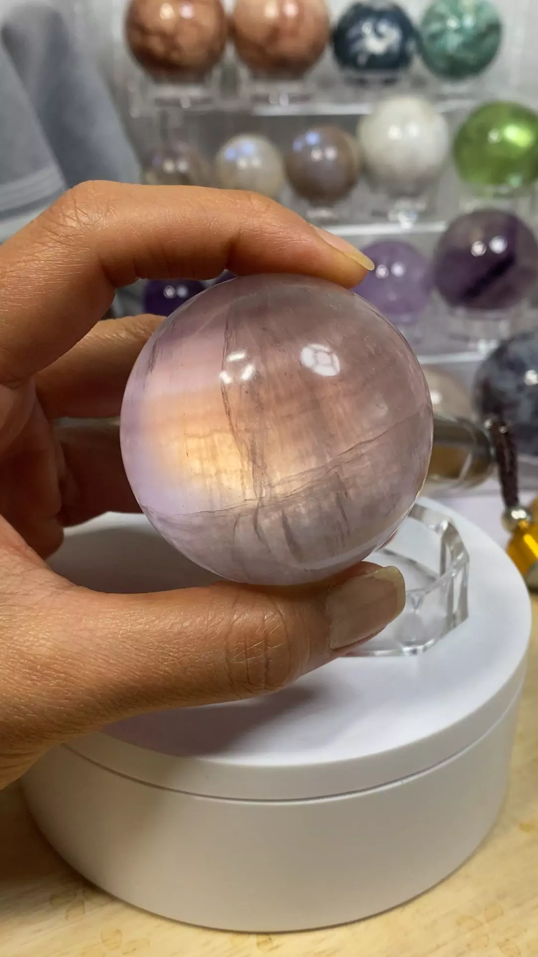 plant/Smokey Fluorite sphere 55mm #2664-0