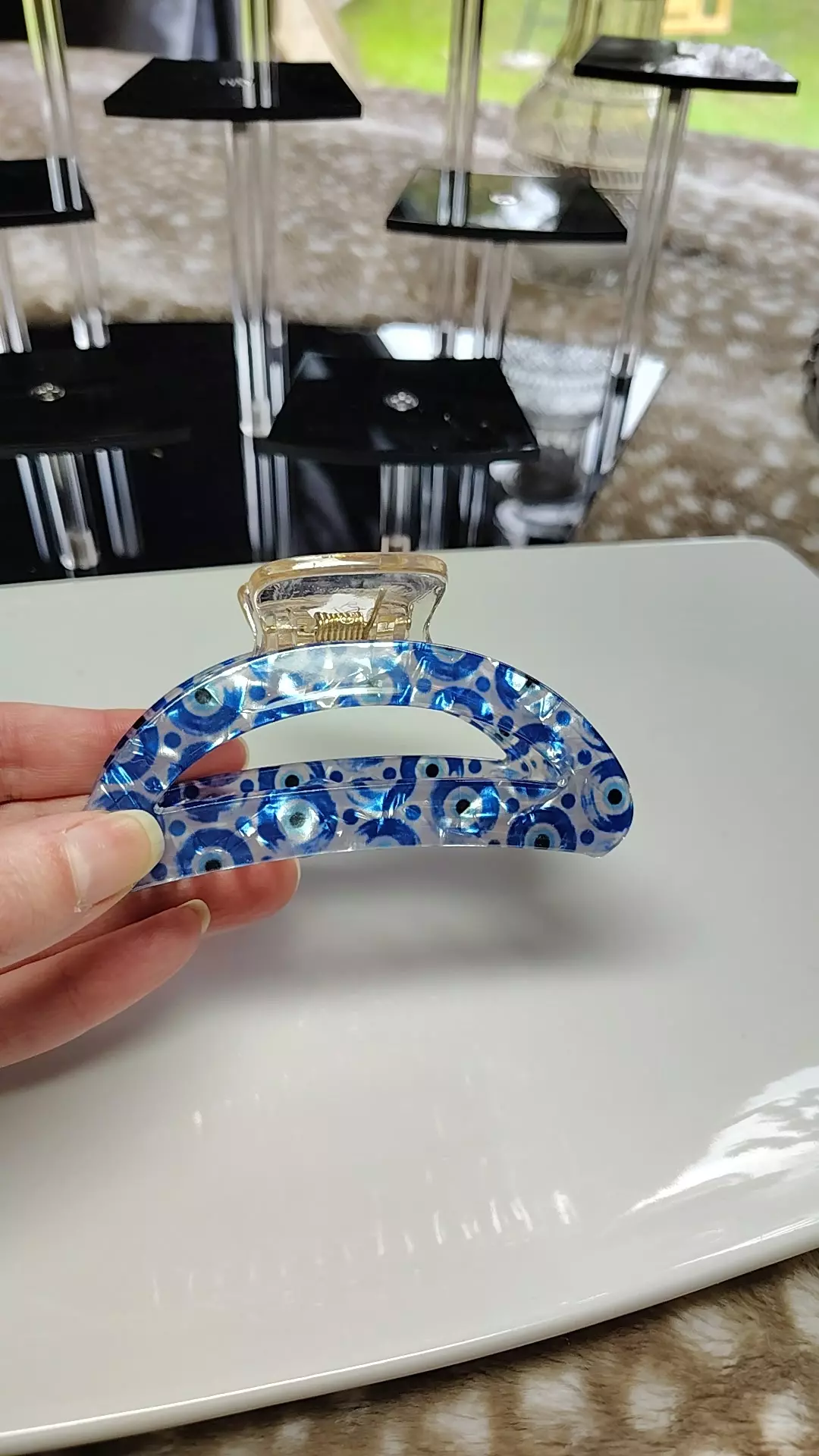 plant/Evil Eye hair clip-0