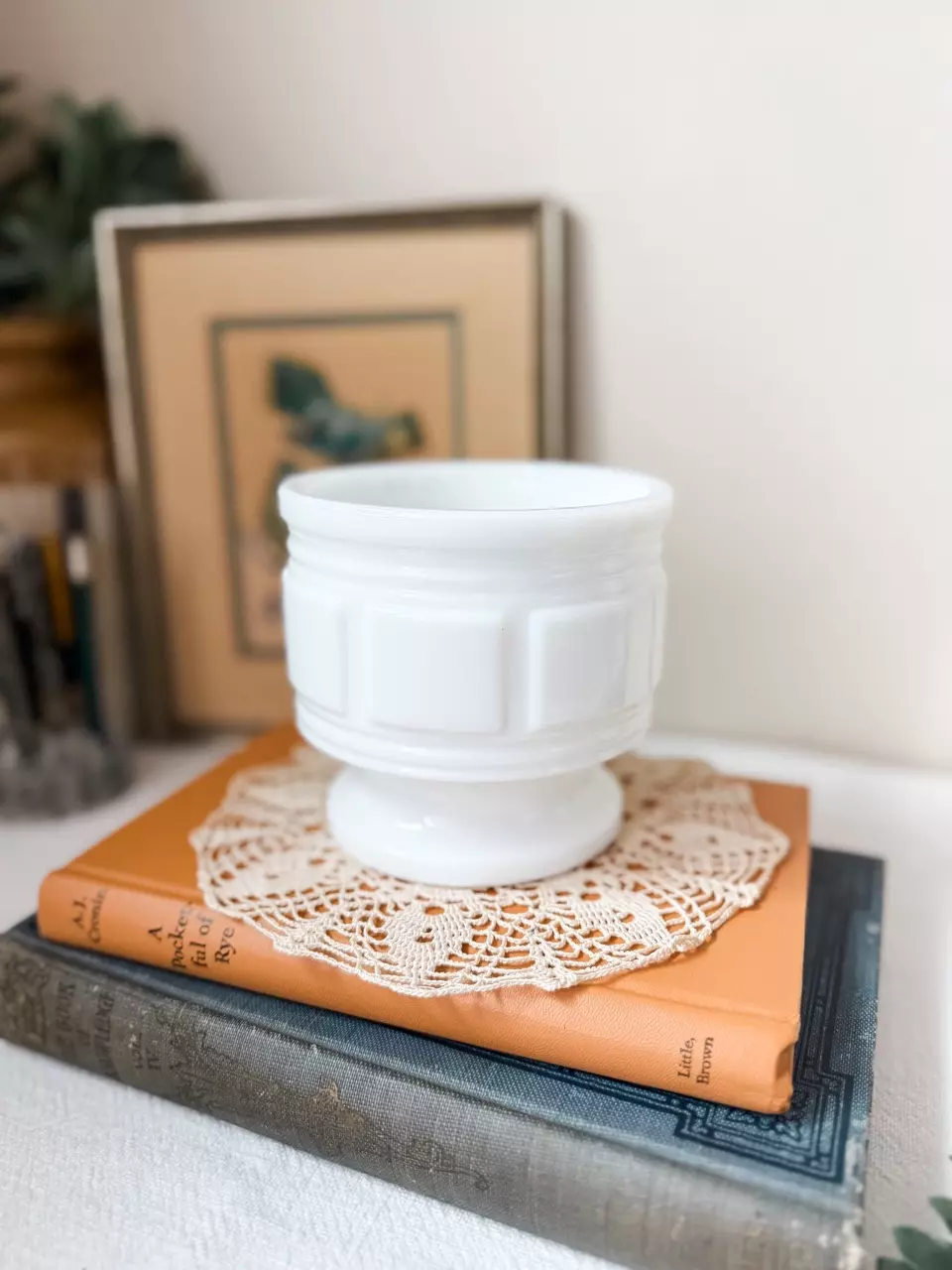 plant/1940’s Randall milkglass planter-1