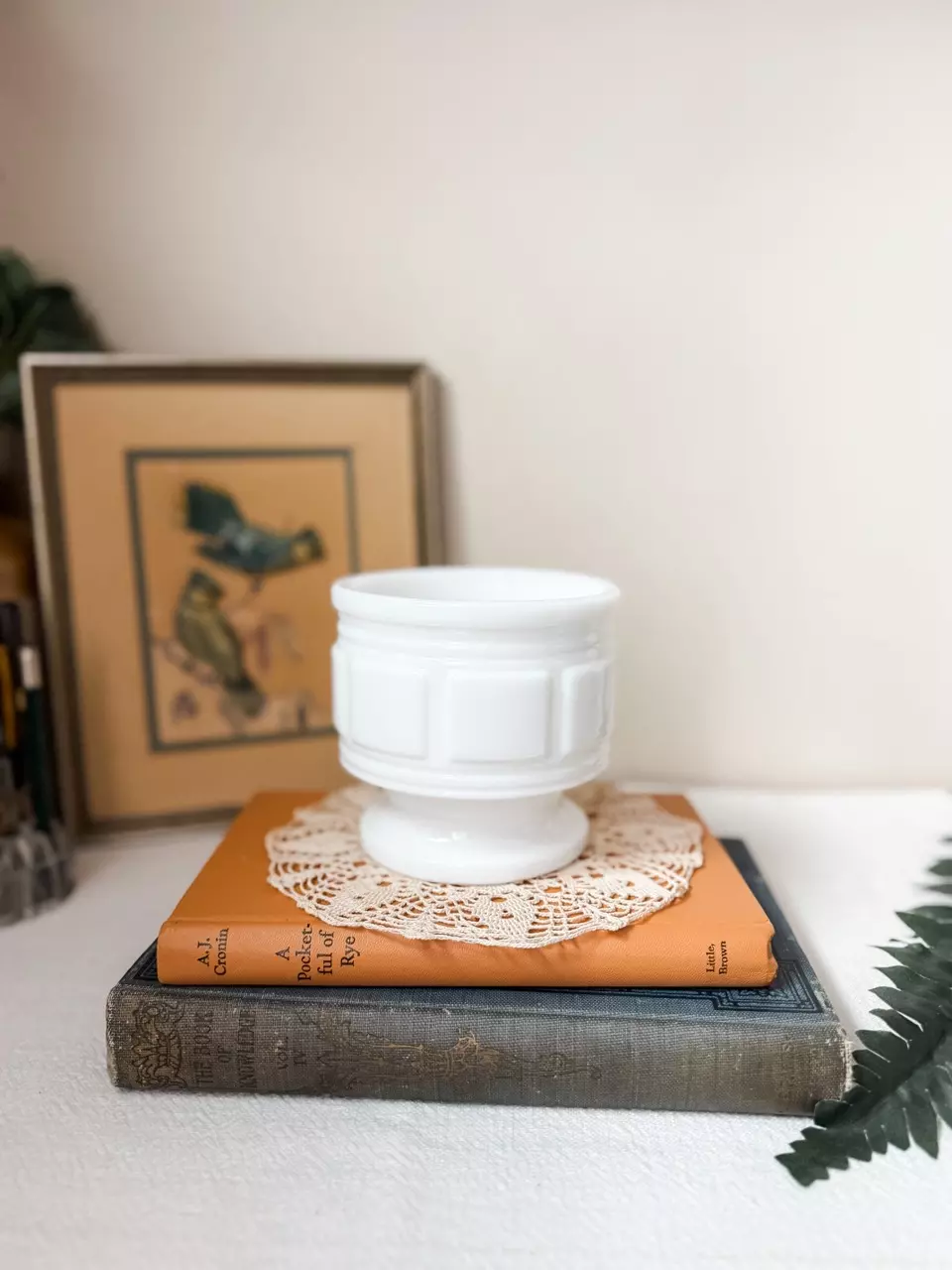 plant/1940’s Randall milkglass planter-0