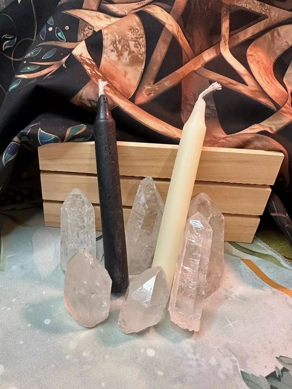 plant/Spell Candle duo w/ Clear Quartz-1