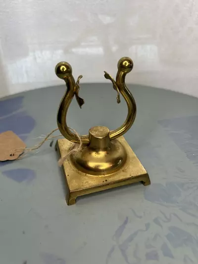 plant/Vintage Brass Pocket Watch Holder / Display Stand-0-thumbnail