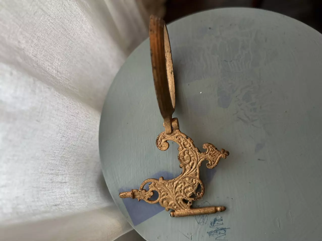 plant/Antique Cast Metal Mirror Arm – Ornate Victorian Wall Bracket-0