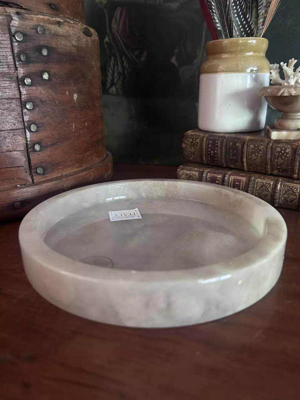 plant/Green Italian Alabaster Tray-1