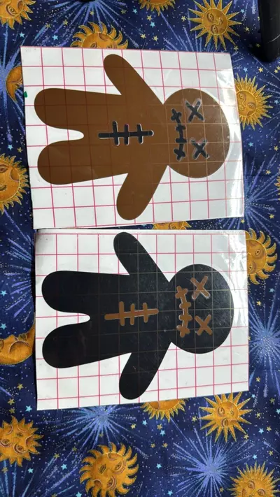 plant/Black or Brown Vinyl Sticker Creepy Gingerbread Man-0-thumbnail