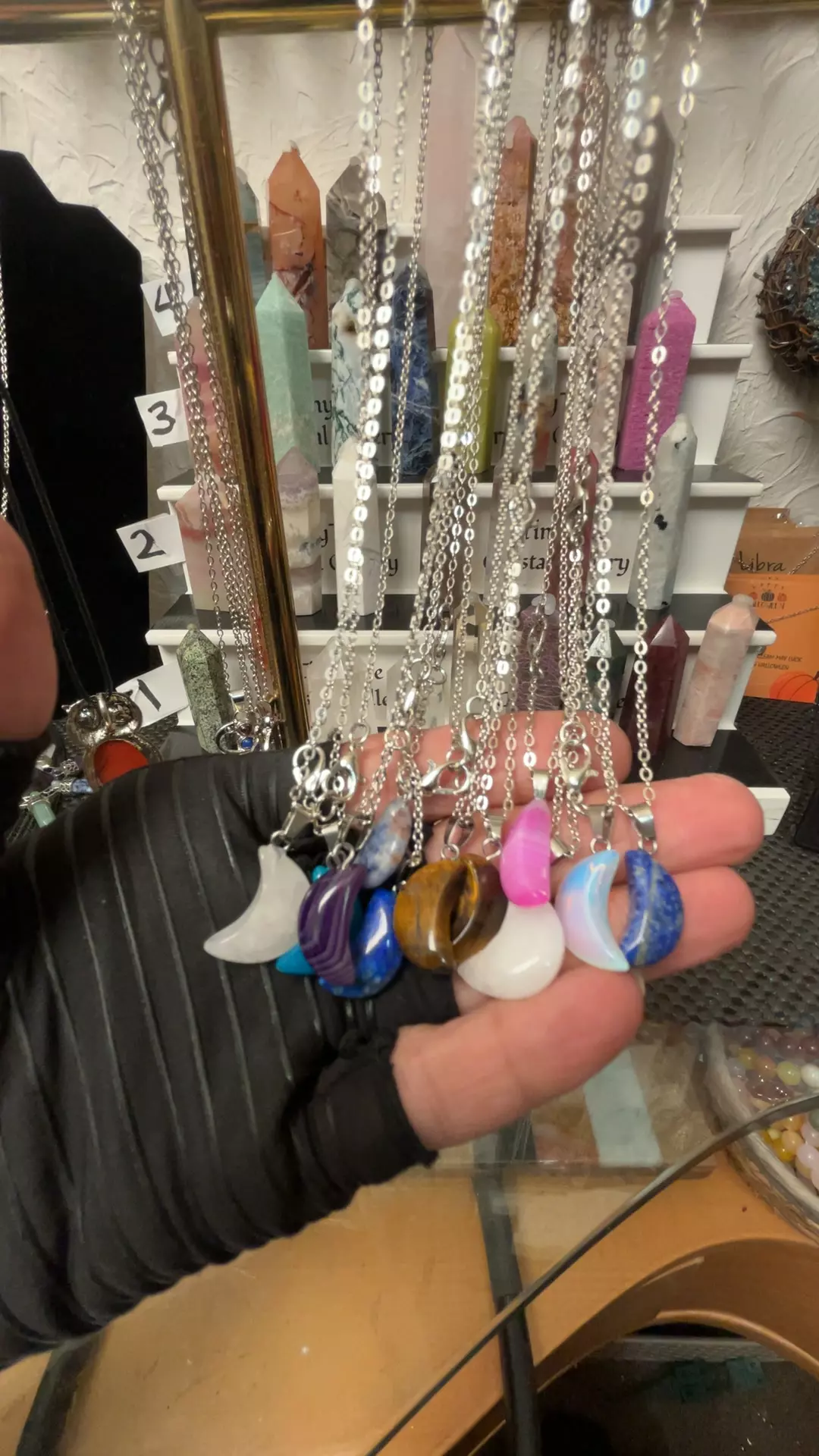 plant/Moon necklaces stainless steel chain-0