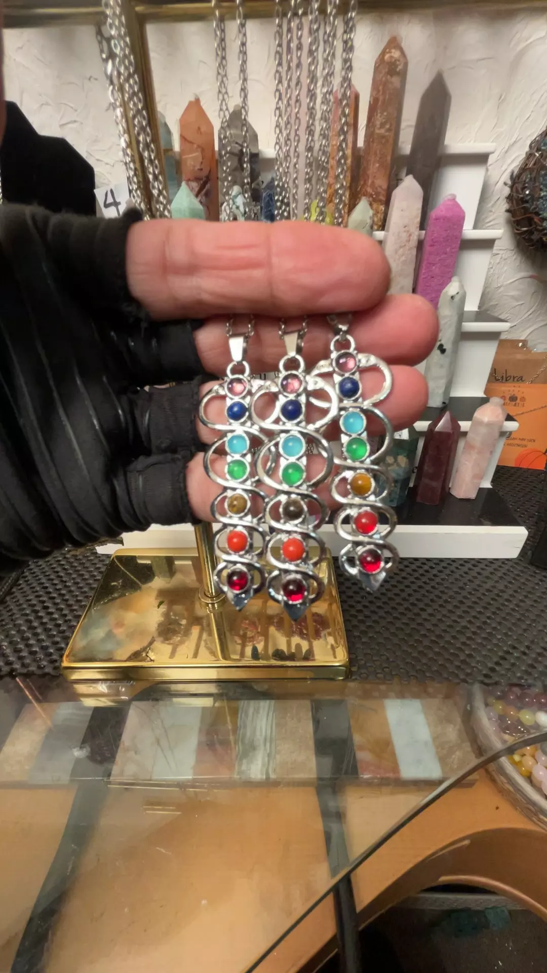 plant/Double snake chakra necklaces-0