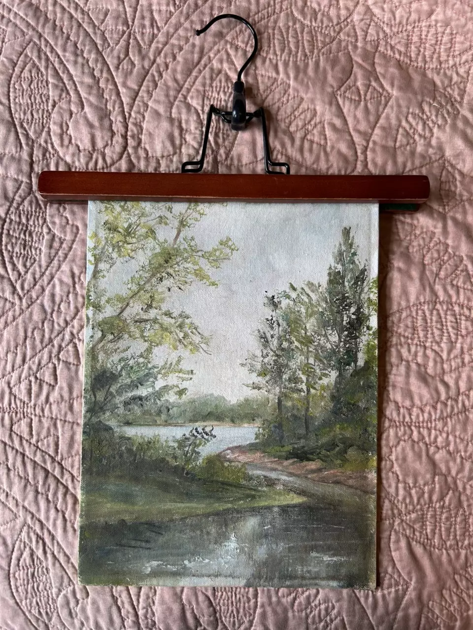 plant/vintage wooden hanger-2