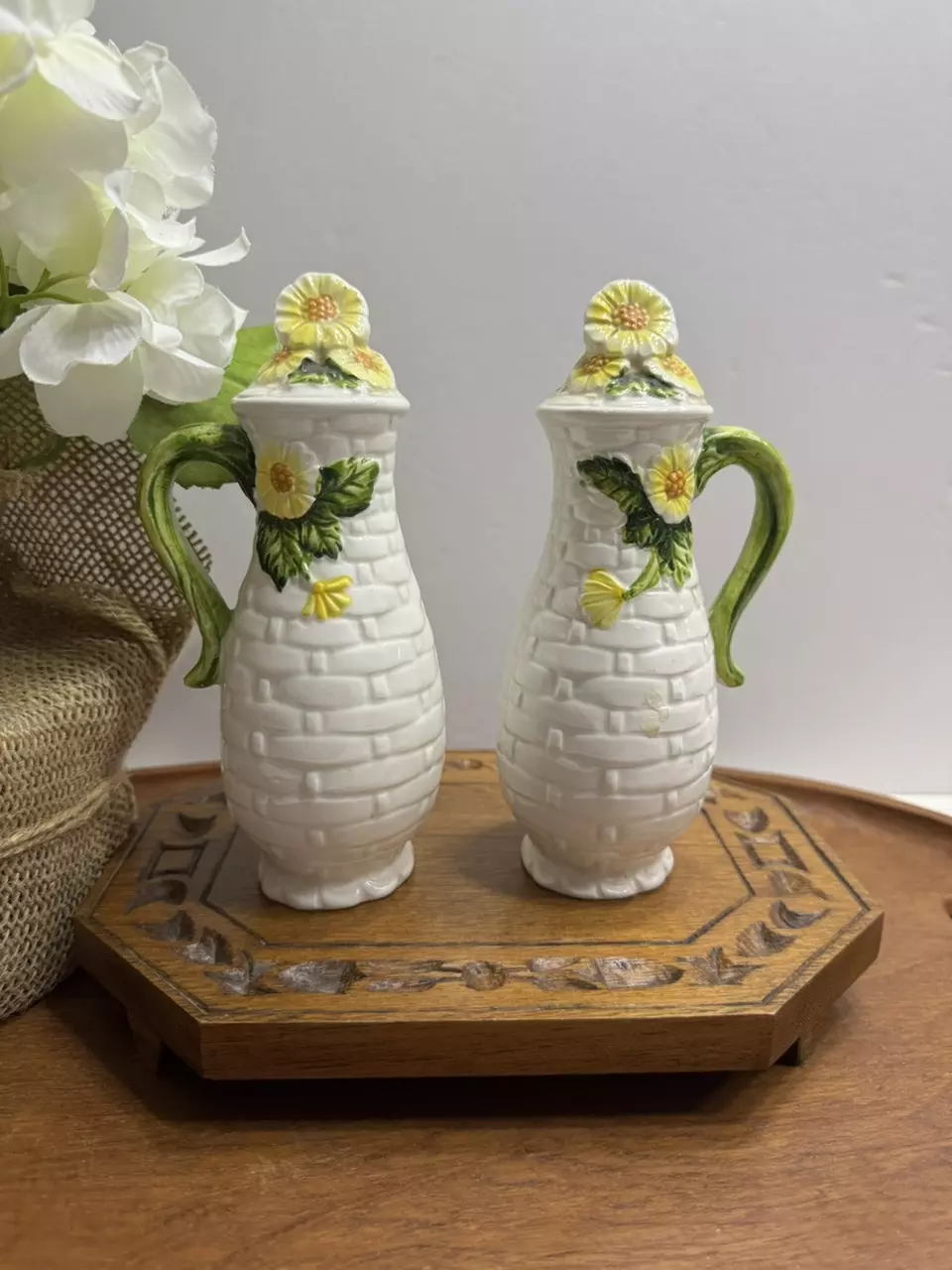 plant/Lefton Rustic Daisy salt and pepper shakers-0