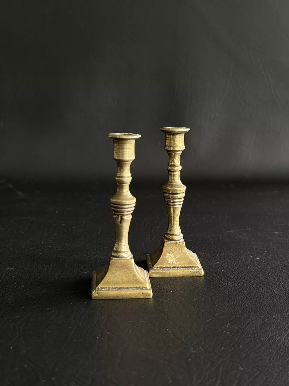 plant/Pair of mini brass candlesticks-0