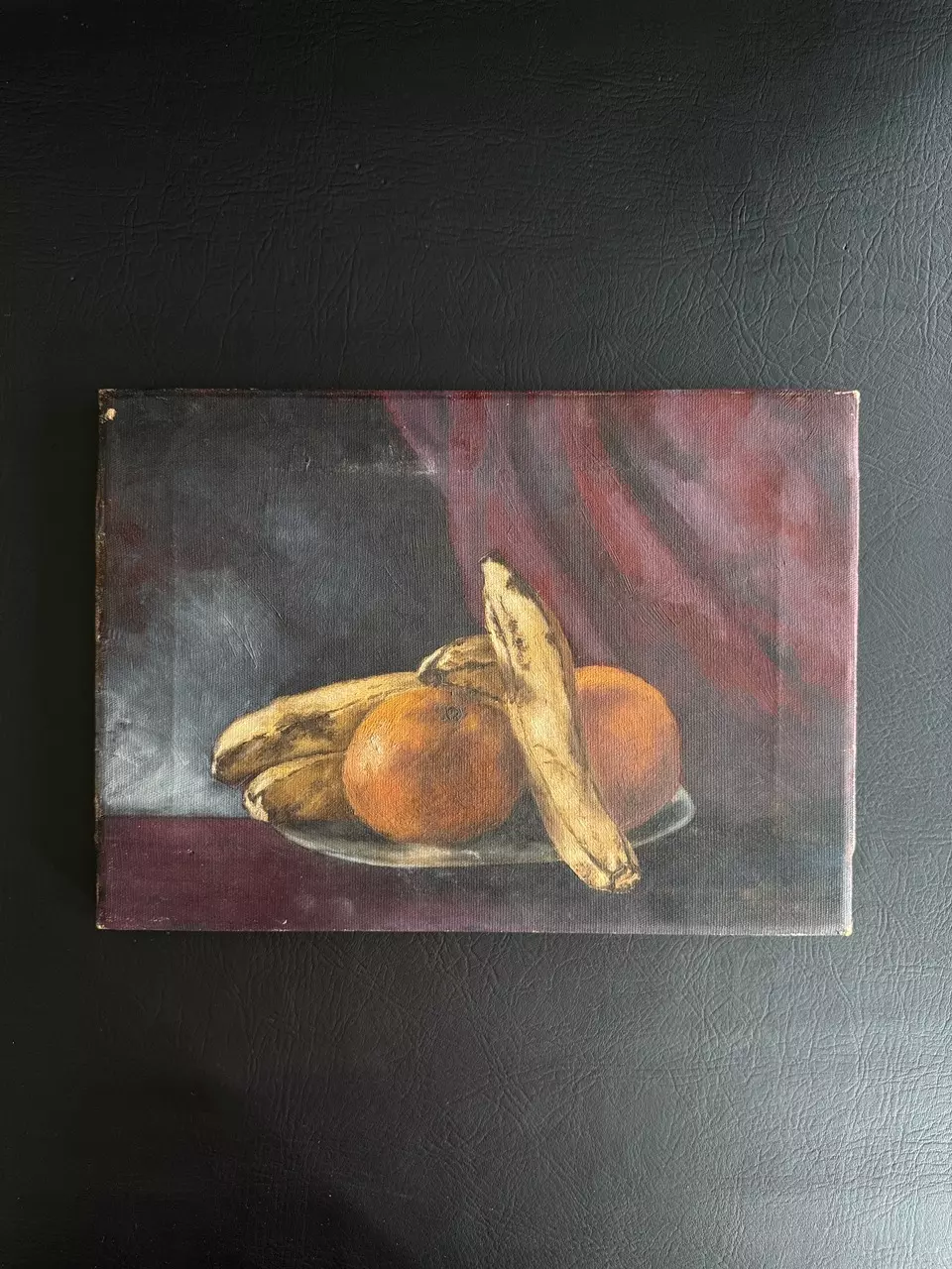 plant/Vintage/Antique Moody Oil Still Life Painting of Fruit-0