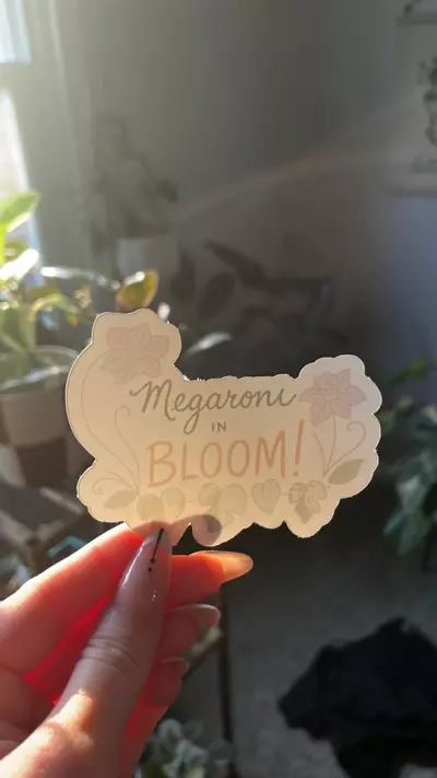 plant/Megaroni in Bloom - Sticker White-0-thumbnail