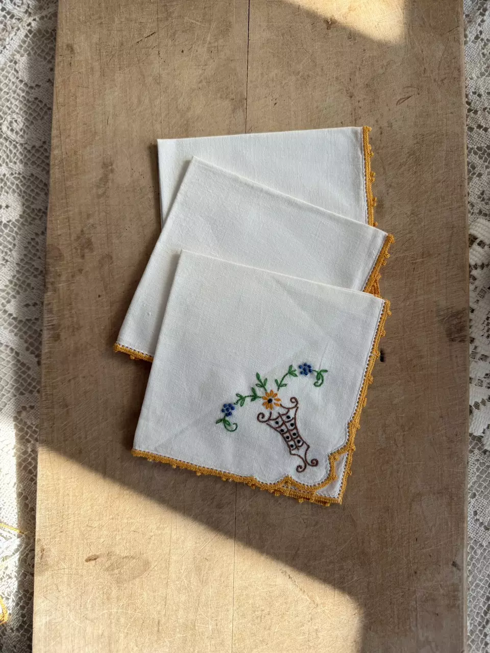 plant/Linen G-set of 3 napkins-0