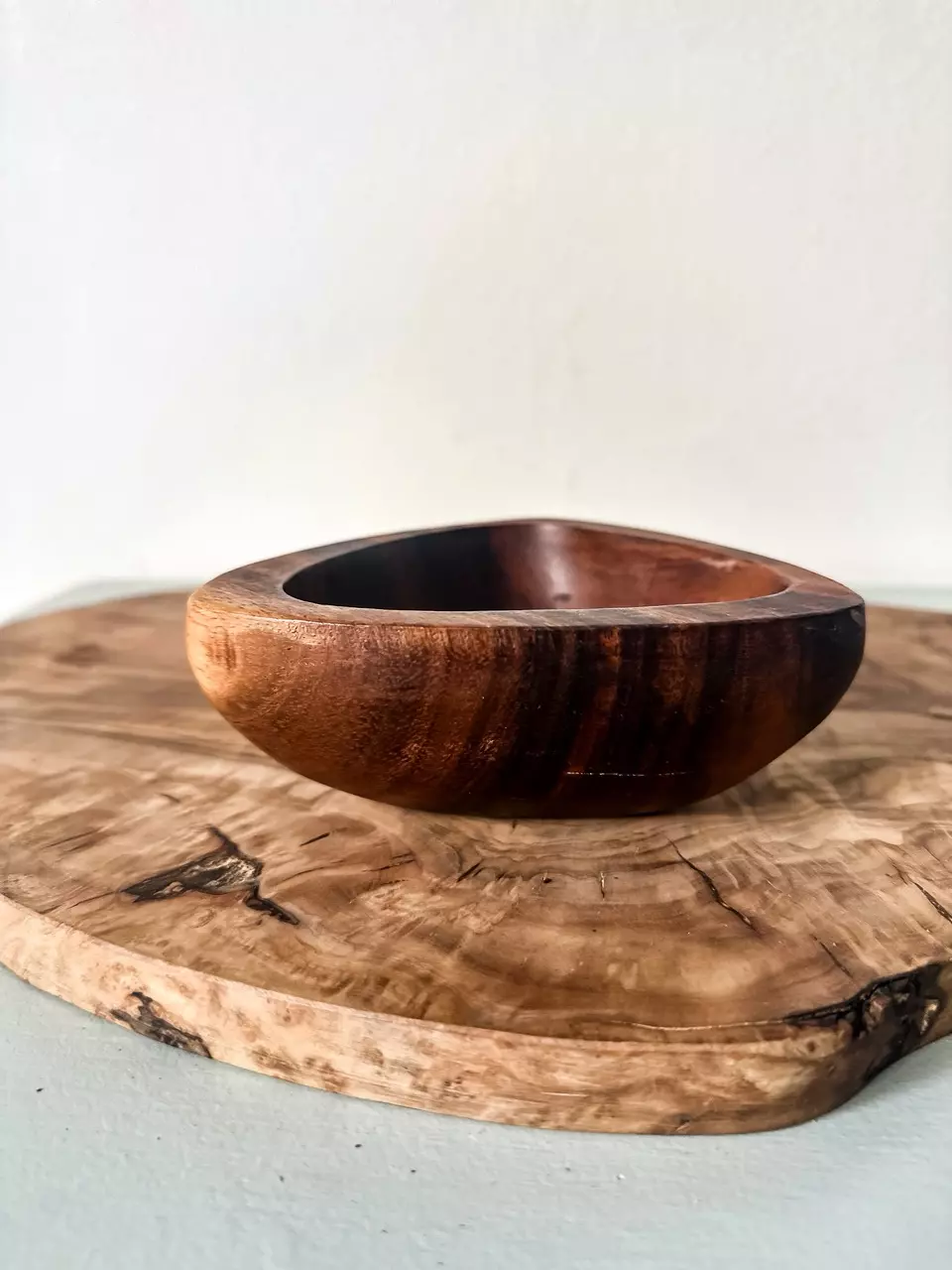 plant/Mid-century wood bowl-2
