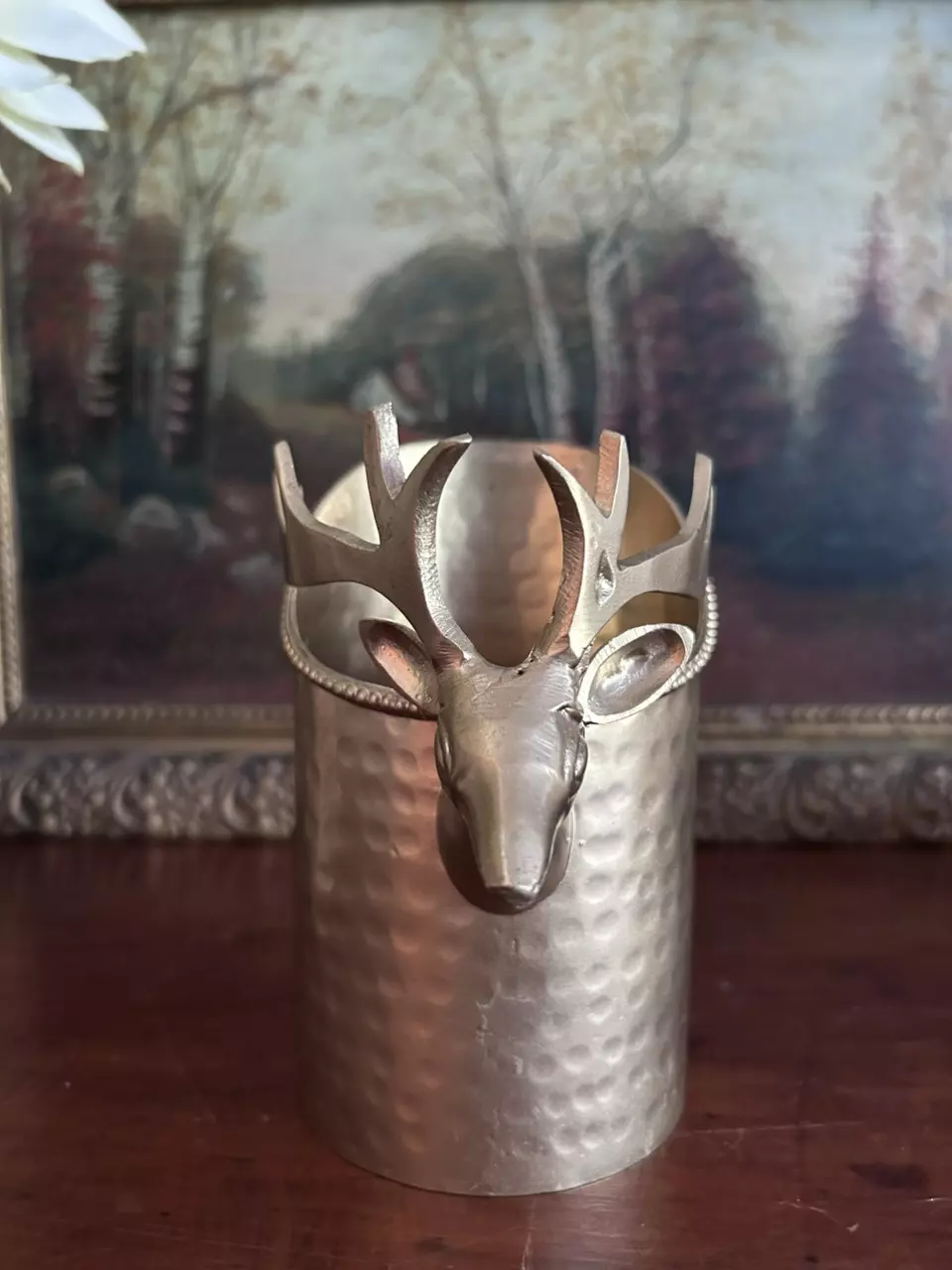 plant/Brass Italian Stag Vessel-0