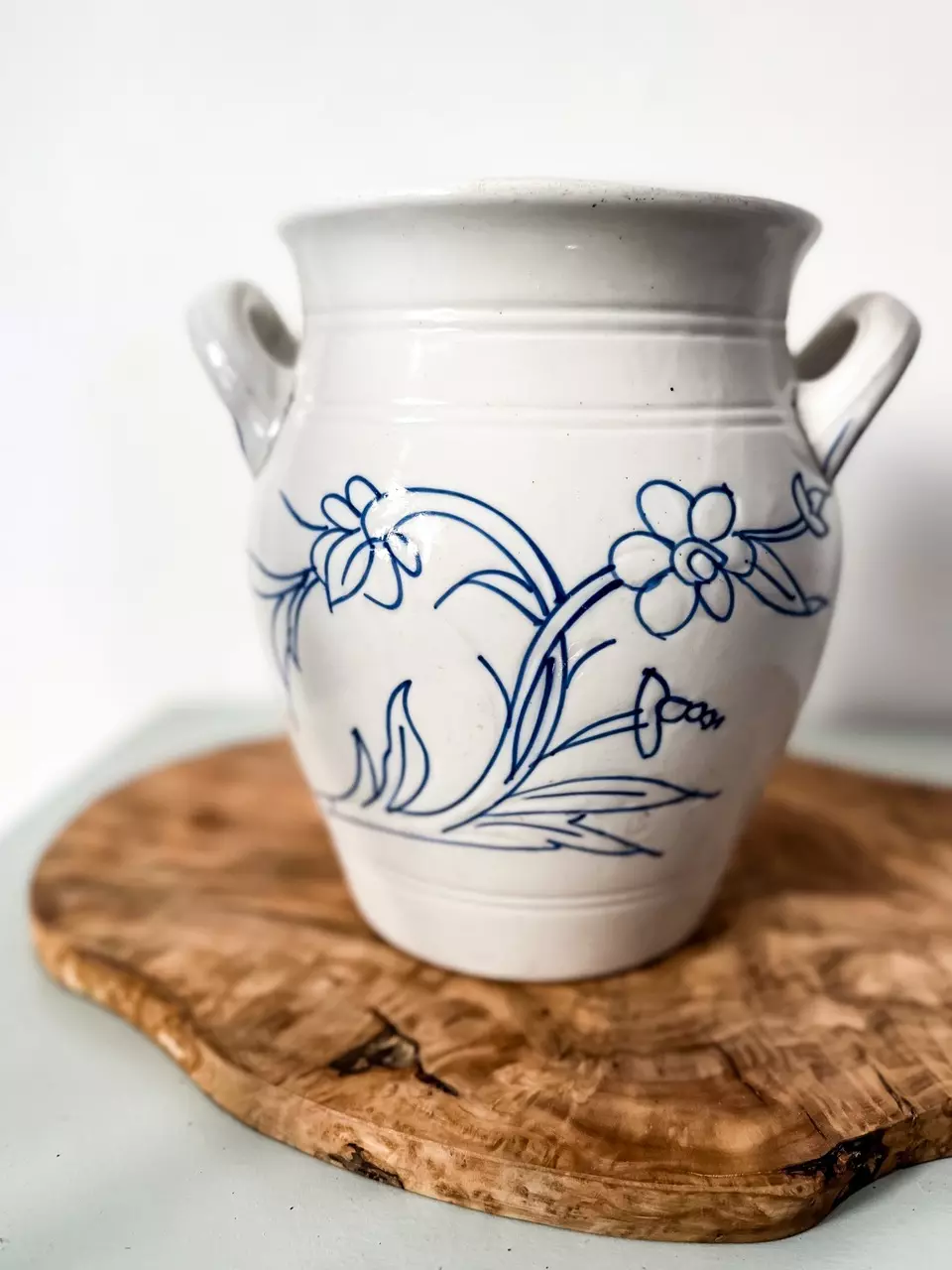 plant/Antique Rorstrand stoneware jar/pot-0